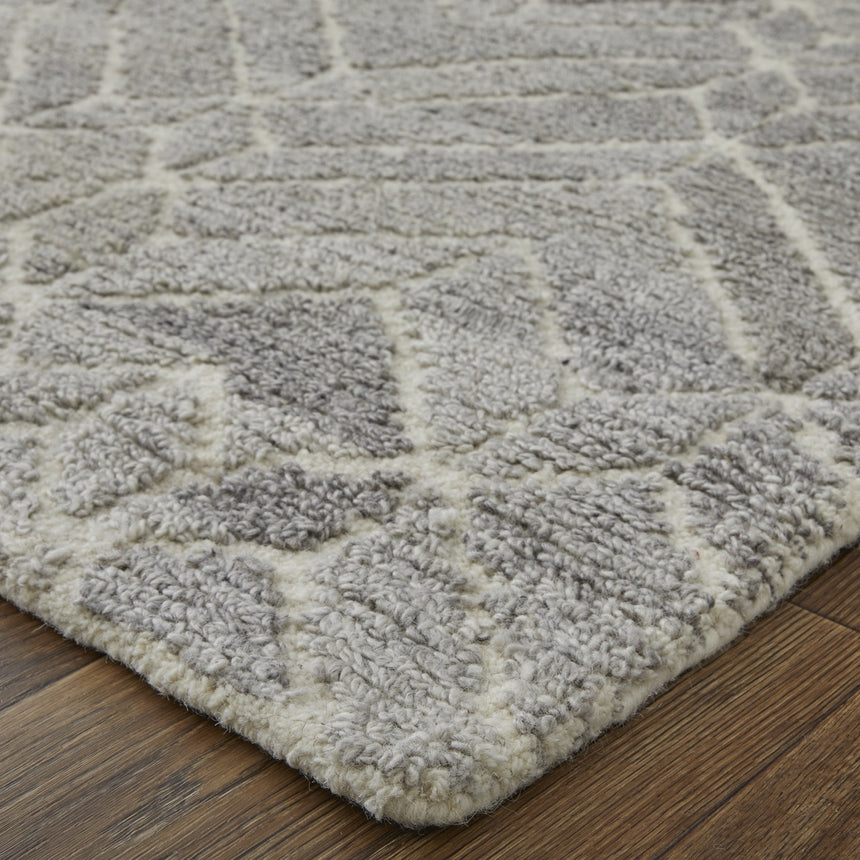 Feizy Asher Transitional Geometric - Taupe/Gray/Ivory Area Rug - Clearance