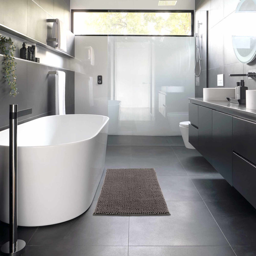 Washable Bath Mat, Dark Gray