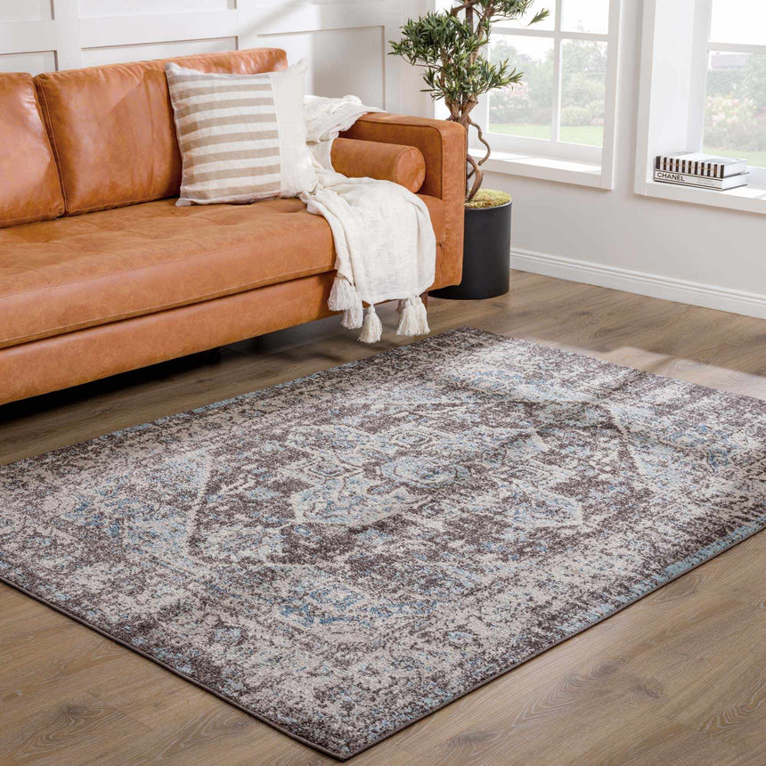 Peeta Dark Brown Medallion Area Rug