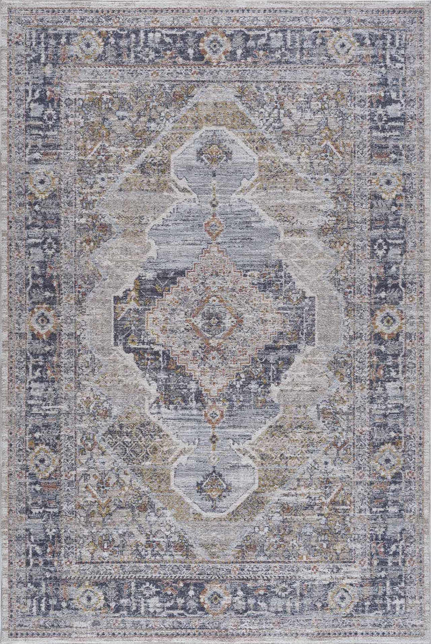 Detailed Lapis Area Rug - Clearance with a traditional light gray and natural gray pattern. Design-Rectangle-575