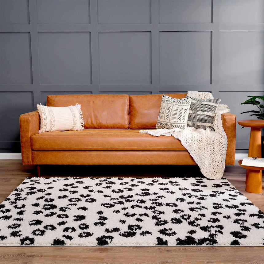 Zhen Black Spots Leopard Rug - Clearance
