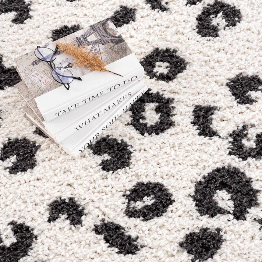 Zhen Black Spots Leopard Rug - Clearance