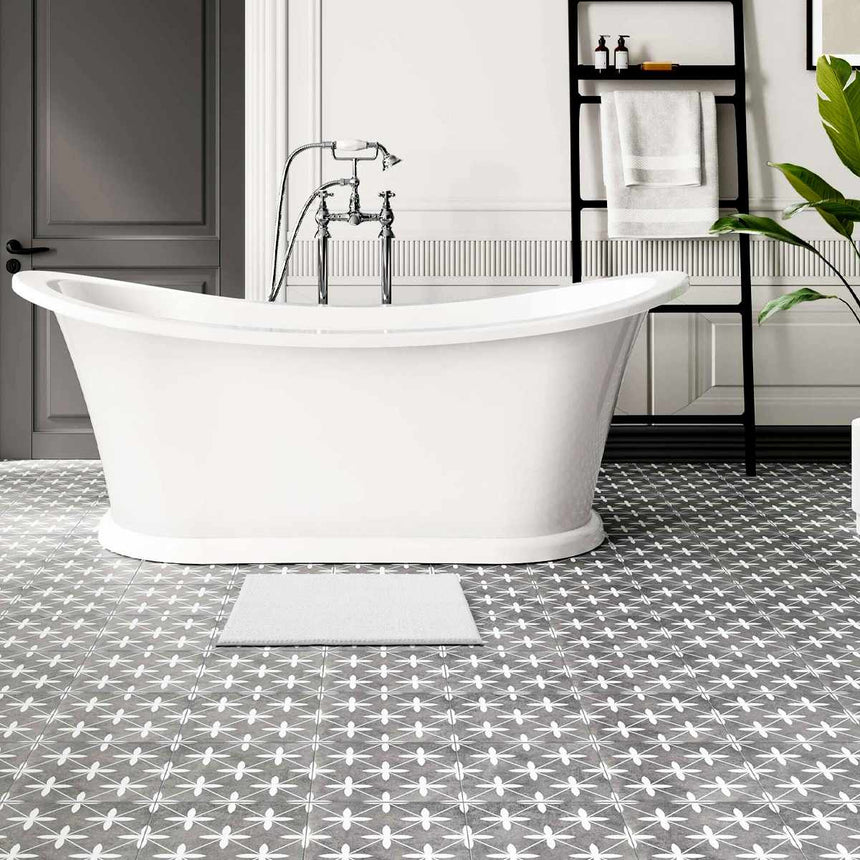 Washable Bath Mat, White