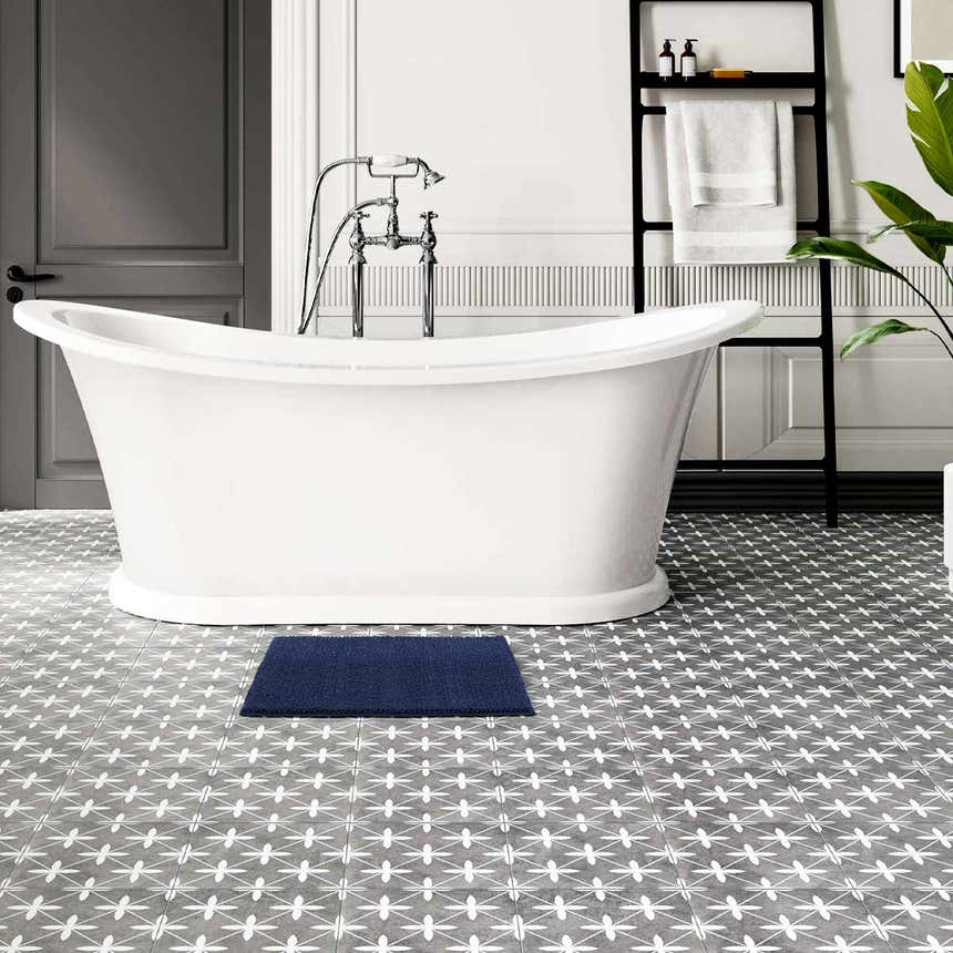 Washable Bath Mat, Navy Blue