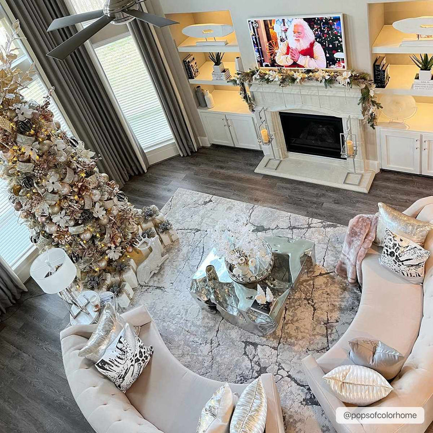 Cavetown Gray Marble Thick Rug