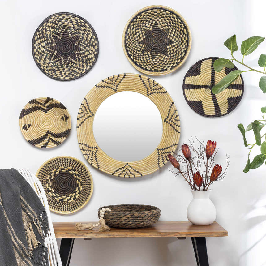Ipilan Moonj Grass Starburst Round Mirror - Clearance