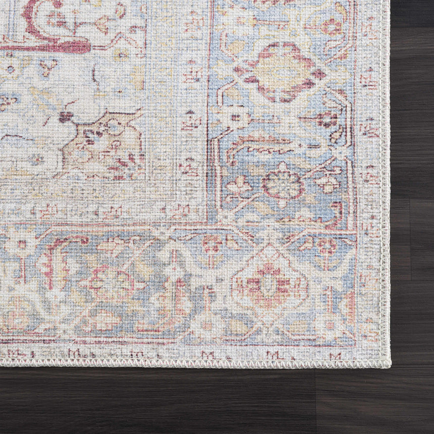 Cream Rust Leeston Washable Rug - Clearance