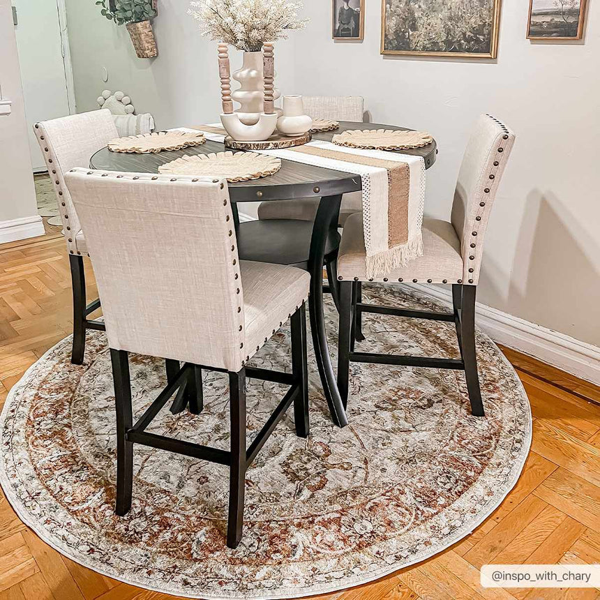 Dyan Cream Textured Rug with Fringes