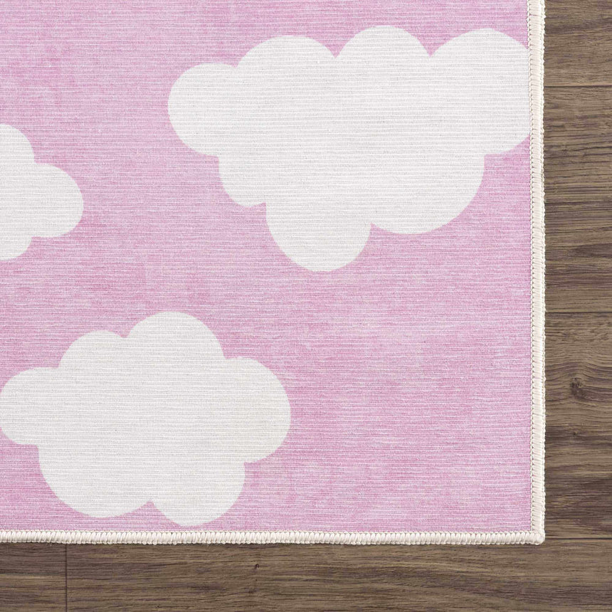 Nizar Pink Cloud Washable Kids Rug - Clearance