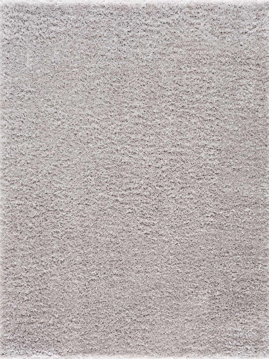 Faina Solid Light Gray Shag Washable Area Rug - Clearance