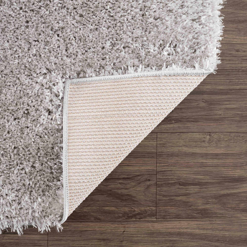 Faina Solid Light Gray Shag Washable Area Rug - Clearance