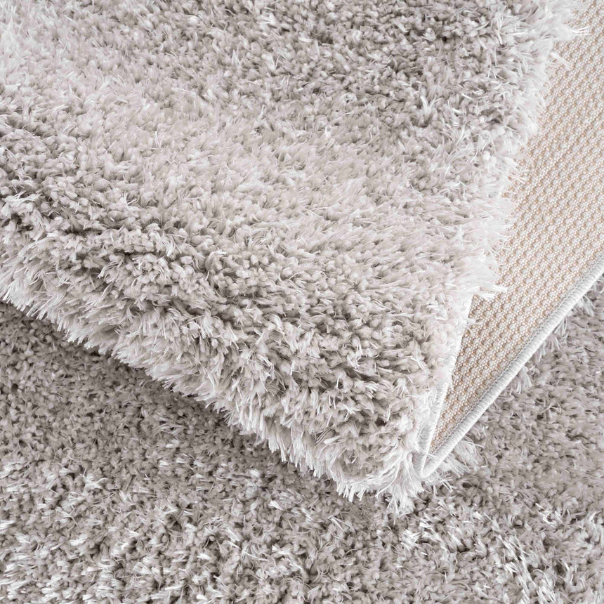 Faina Solid Light Gray Shag Washable Area Rug - Clearance