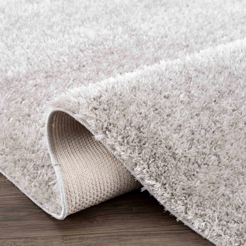 Faina Solid Light Gray Shag Washable Area Rug - Clearance