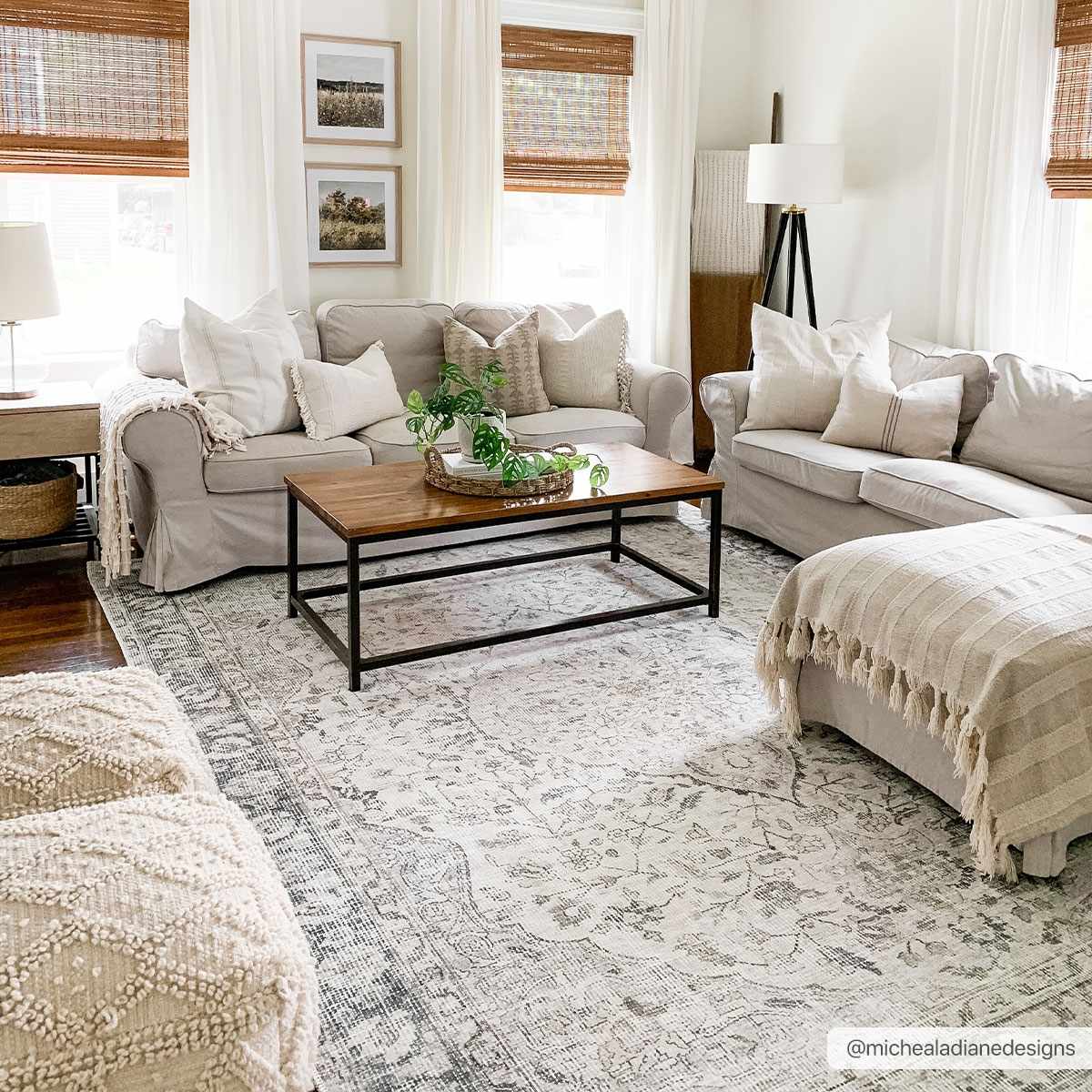 Haile Cream & Taupe Washable Area Rug