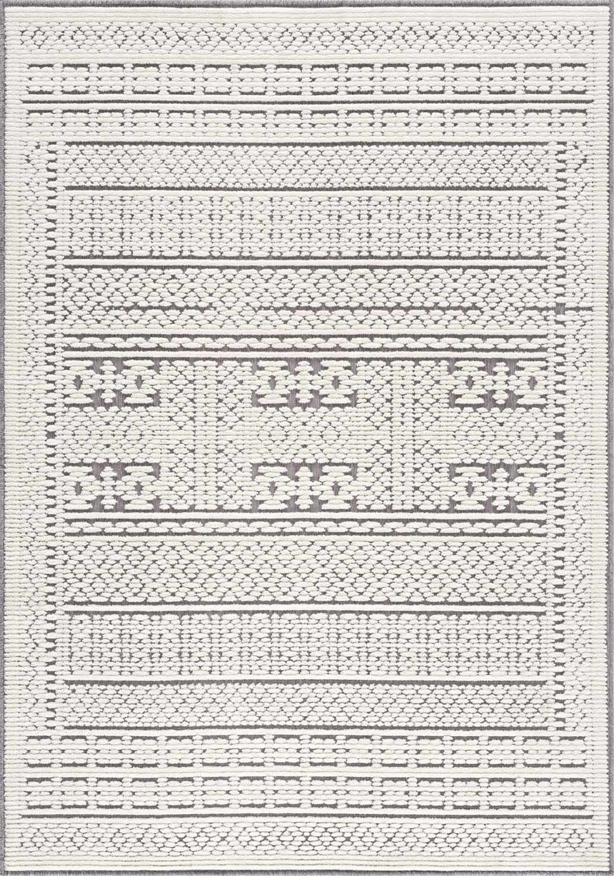 Bahar Cream & Gray Washable Area Rug - Clearance