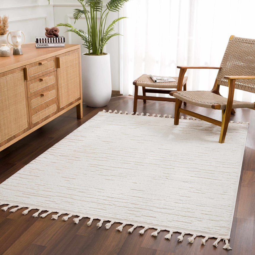 Kulu Textured Area Rug with Tassels