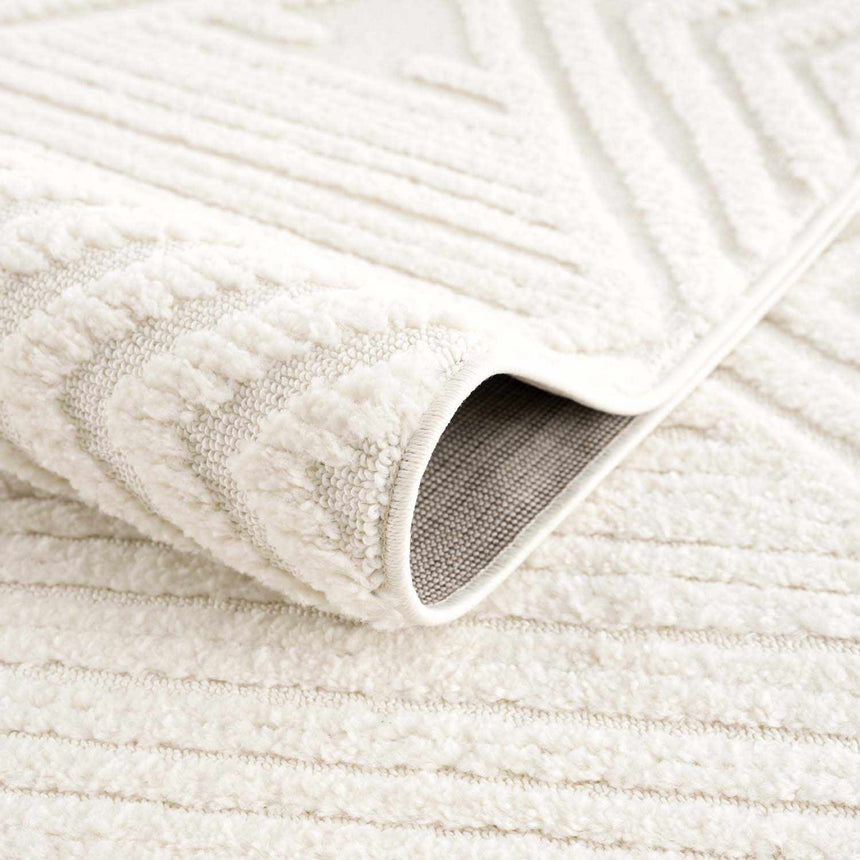 Manyas 3D Bone Area Rug with Tassels