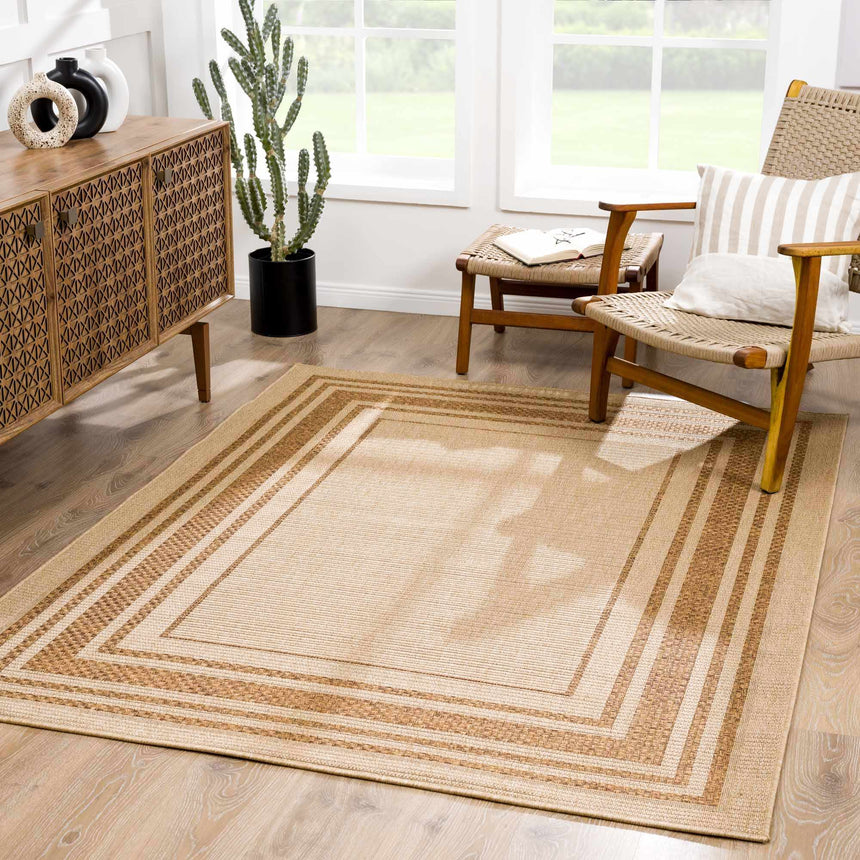 Isoko Bordered Faux Jute Rug