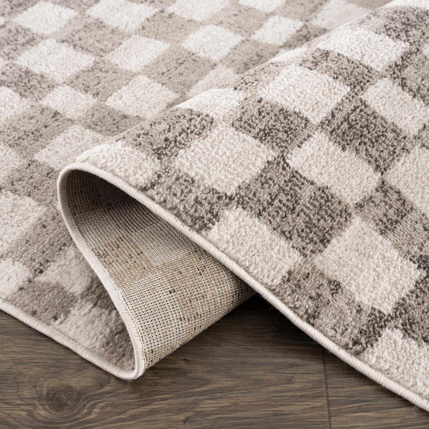 Benjy Irregular Checkboard Rug - Beige