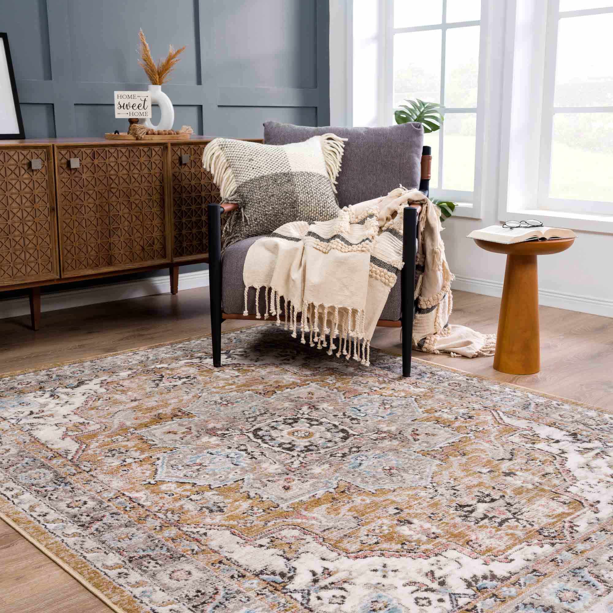 Albie Gold & Beige Area Rug  Beige area rugs, Area rugs, Rug size