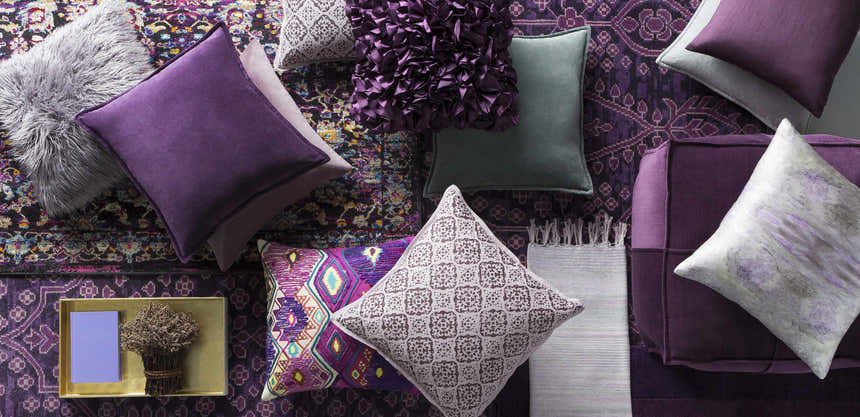 Glandore Mauve Damask Throw Pillow - Clearance