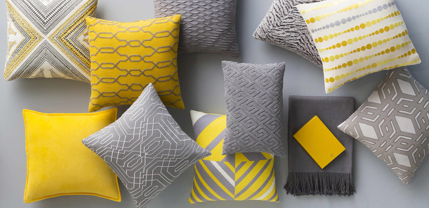 Berala Gray Geometric Square Pillow - Clearance
