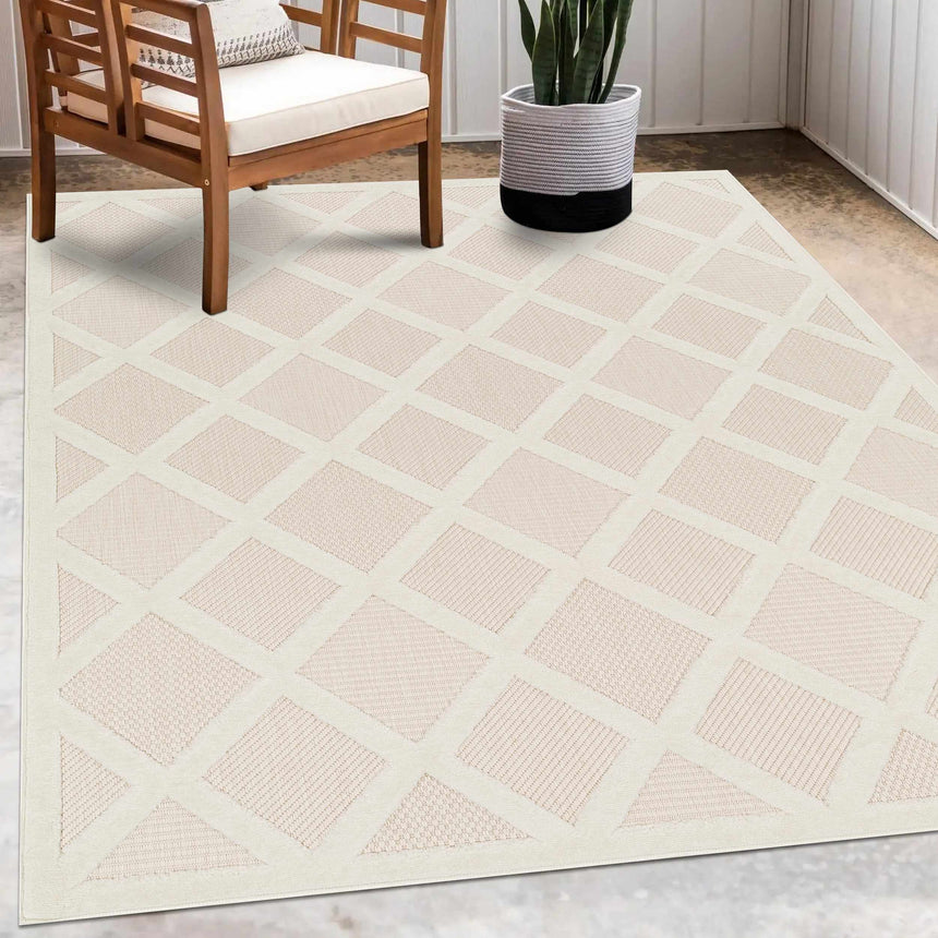 Akuna Cream Outdoor Rug - Clearance