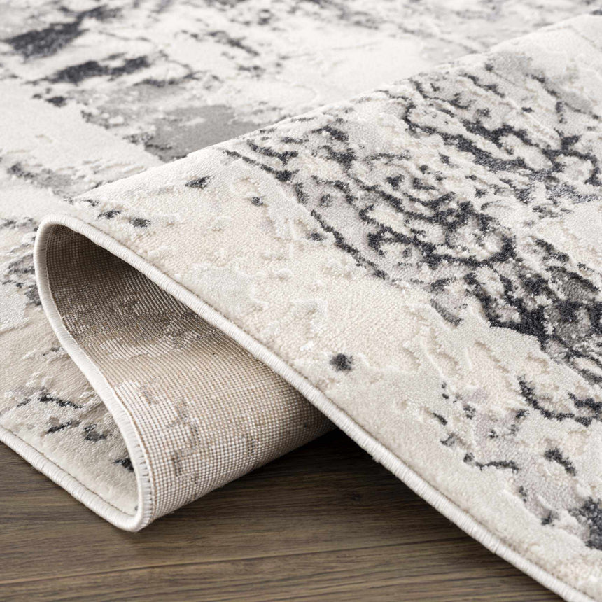 Junko Gray & Blue Marble Area Rug - Clearance