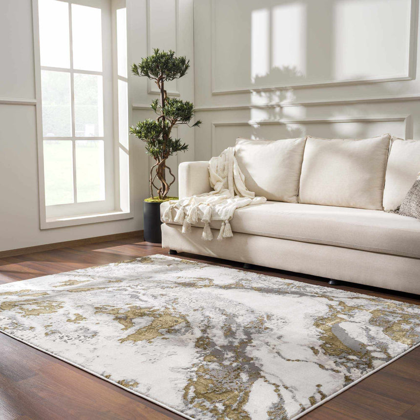 Kaleo Gray & Green Marble Area Rug - Clearance