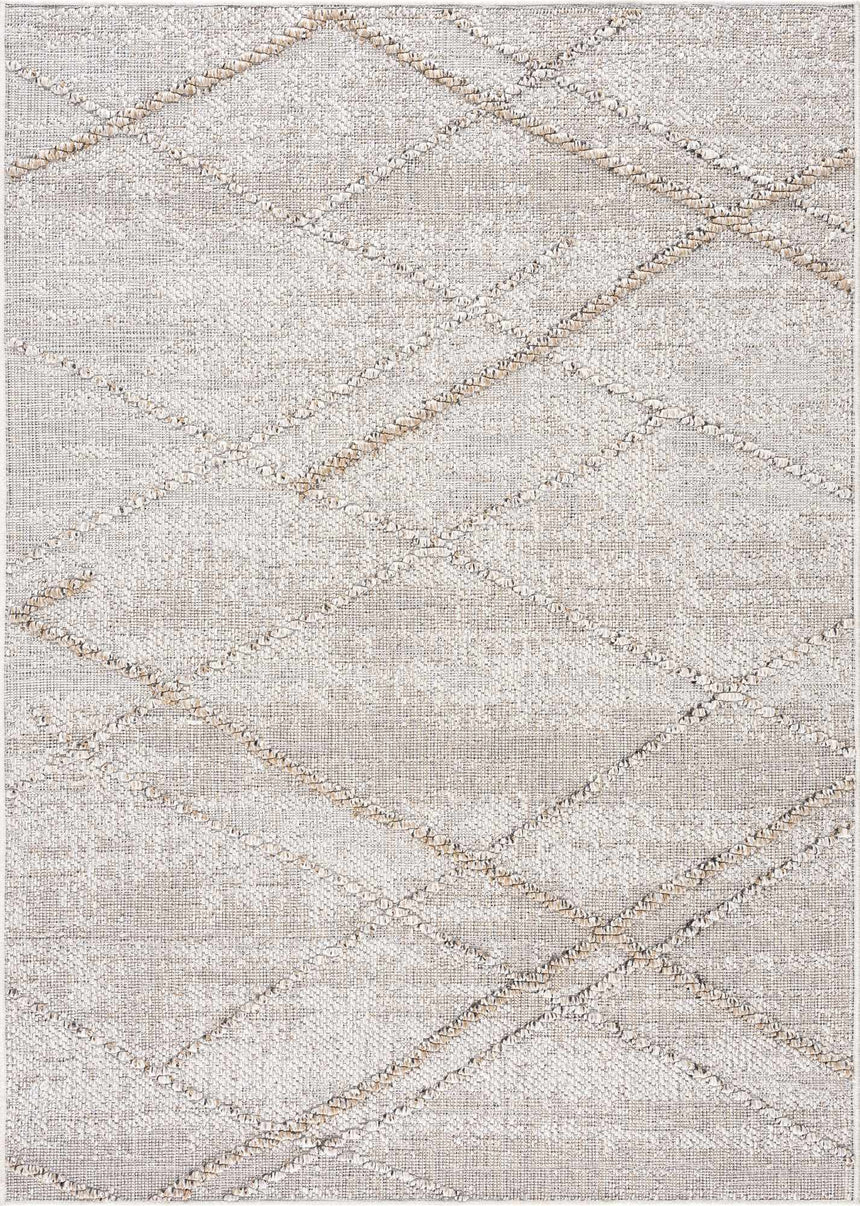 Baqer Bone & Tan Textured Performance Rug - Clearance