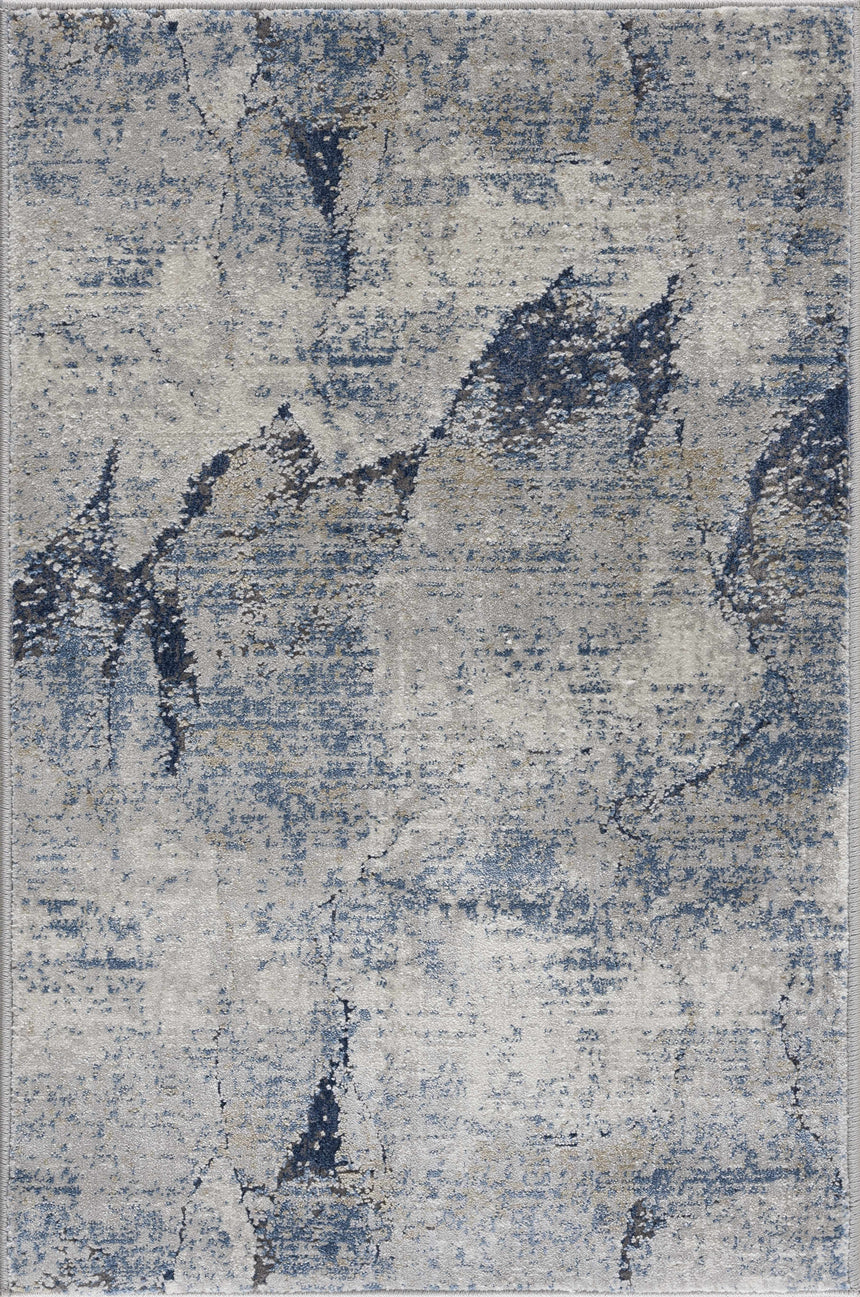 Creighton Blue Marble Textured Luxe Rug