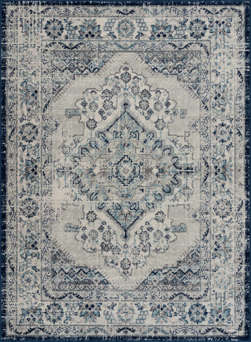 KMRSH-4604 Blue Medallion 5x7 Area Rug - Clearance