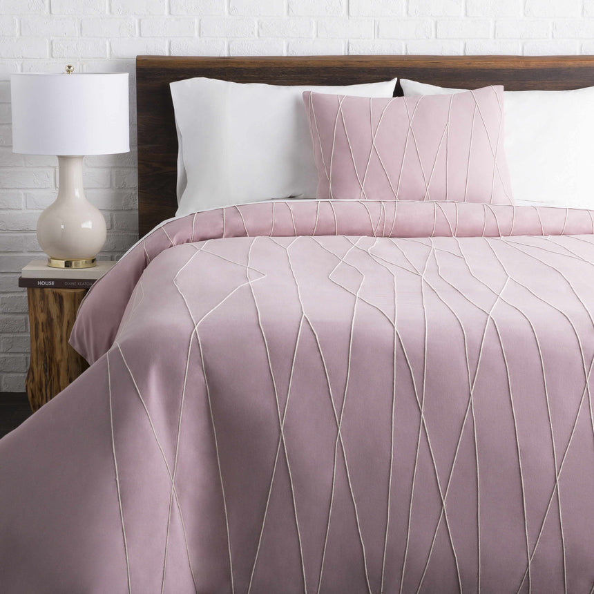 Adela Mauve Geometric Cotton Bedding Set