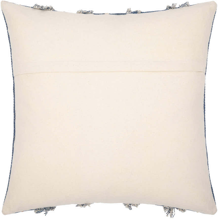 Akyaka Blue Geometric Fringe Throw Pillow - Clearance