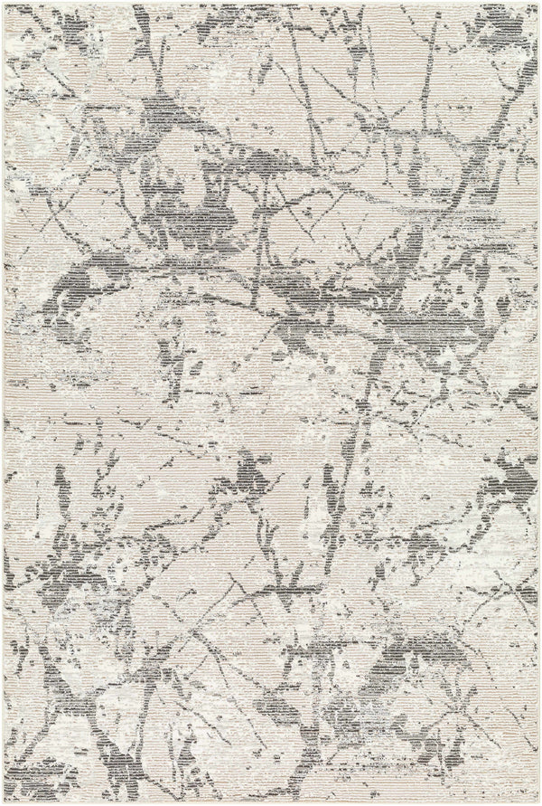 Ianto Gray Marble Washable Area Rug
