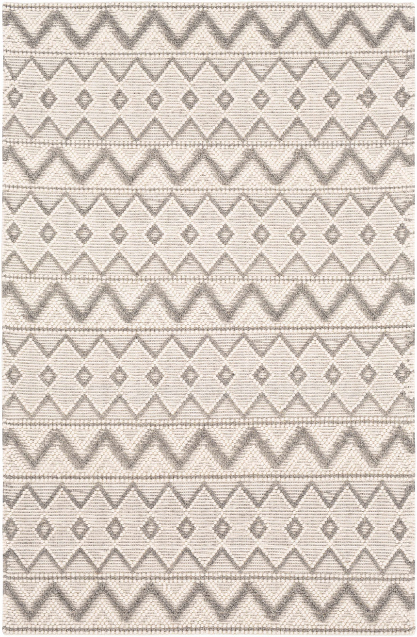 Whittington Gray&Cream Wool Rug - Clearance