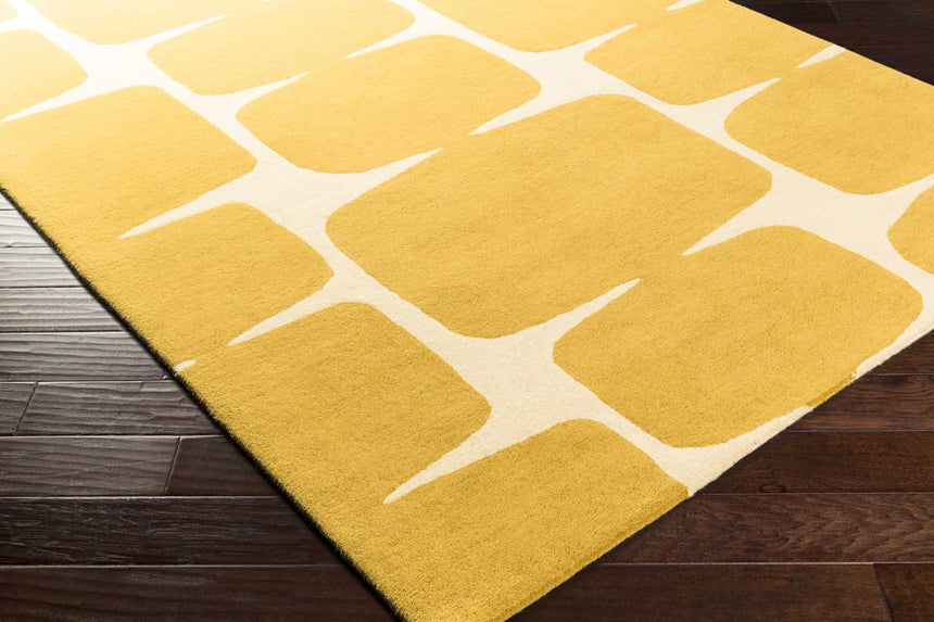 Astor Yellow Modern Wool Rug - Promo