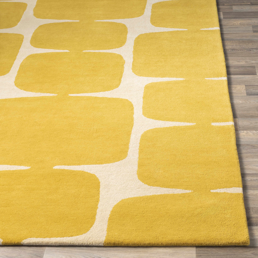 Astor Yellow Modern Wool Rug - Promo