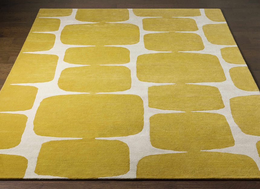 Astor Yellow Modern Wool Rug - Promo
