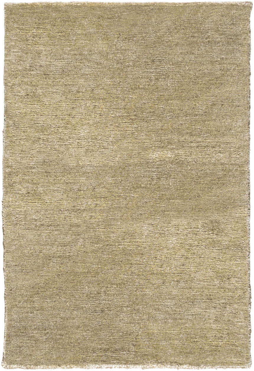 Close-up of the olive Aumsville Area Rug. Hand-woven viscose rug with subtle texture. Farmhouse, traditional, transitional style. Design-Rectangle-23