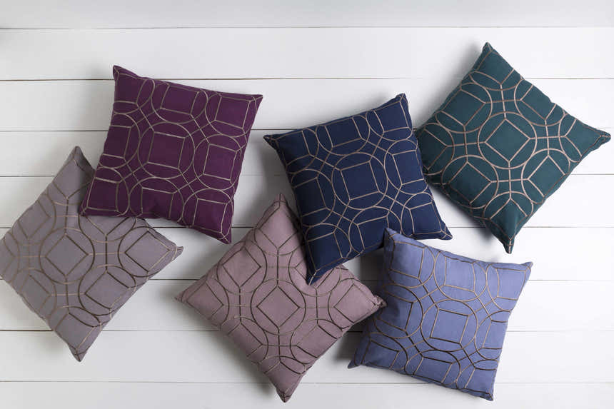 Keresley Blue Geometric Pattern Throw Pillow - Clearance