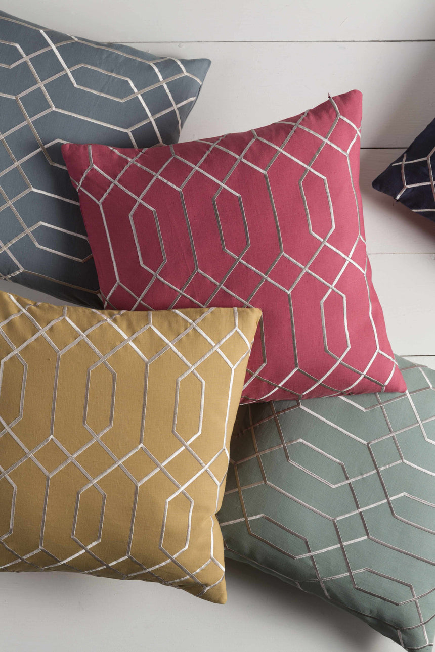 Rasmussen Pink Geometric Square Accent Pillow - Clearance