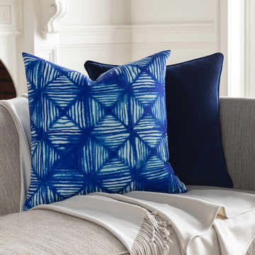 Baao Blue Geometric Pattern Throw Pillow - Clearance