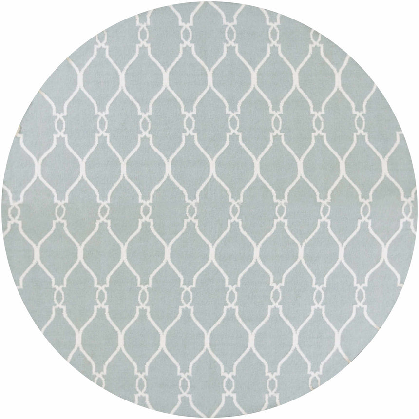 Baconton Blue/Beige Trellis Wool Rug - Clearance