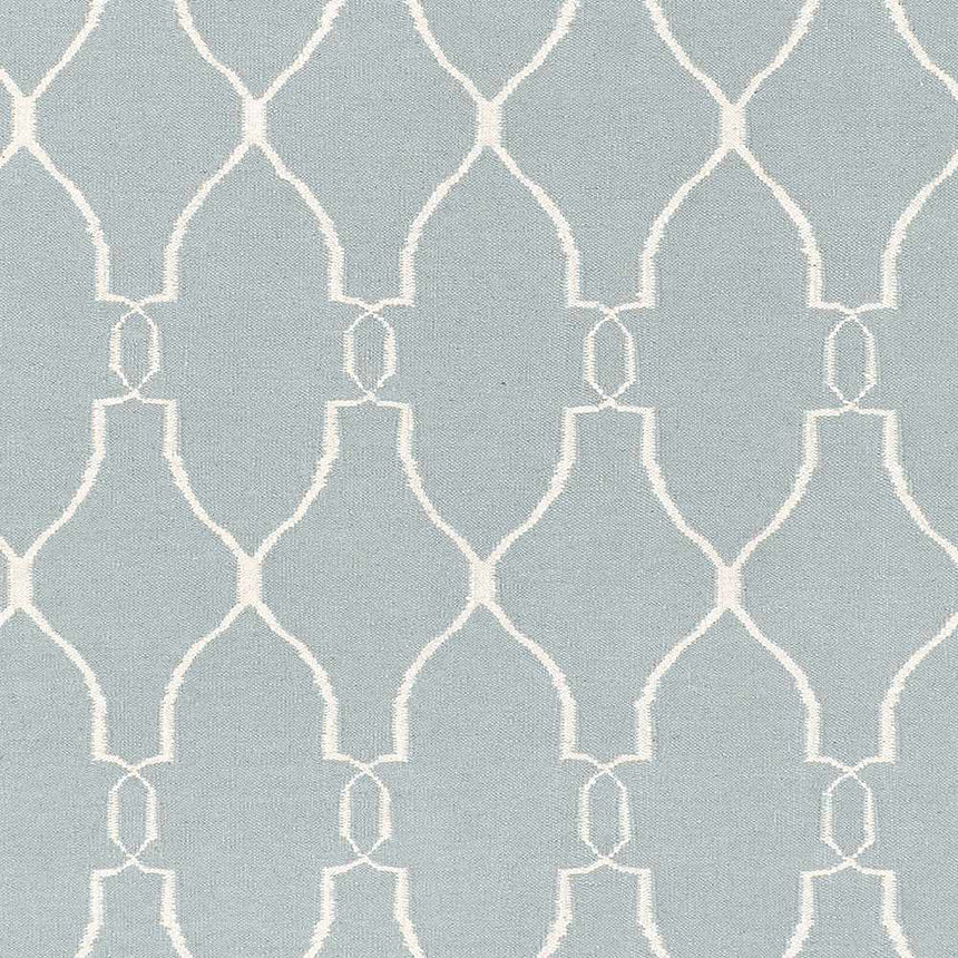 Baconton Blue/Beige Trellis Wool Rug - Clearance
