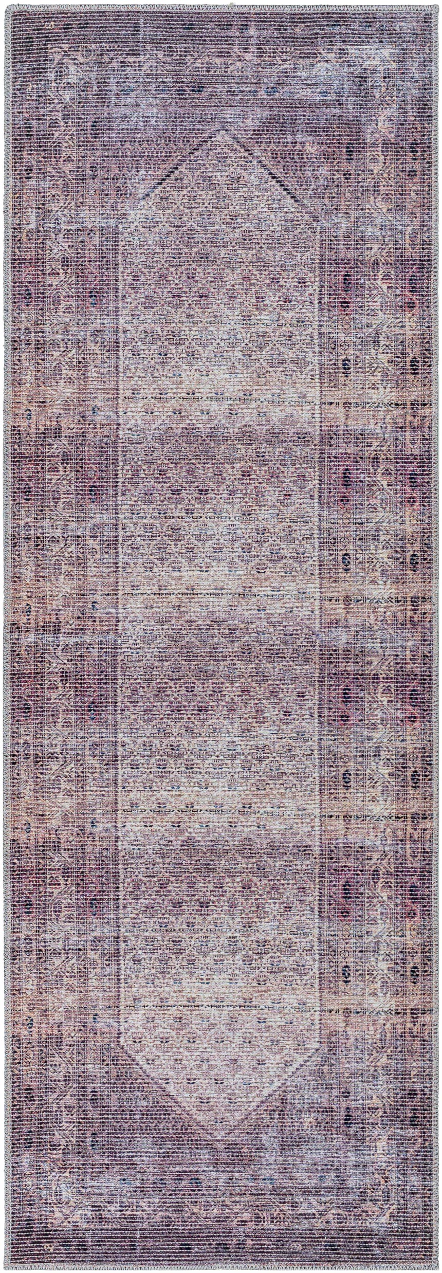 Dusty Pink Bagacay Distressed Washable Area Rug - Clearance