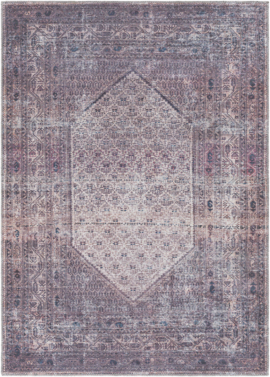 Dusty Pink Bagacay Distressed Washable Area Rug - Clearance