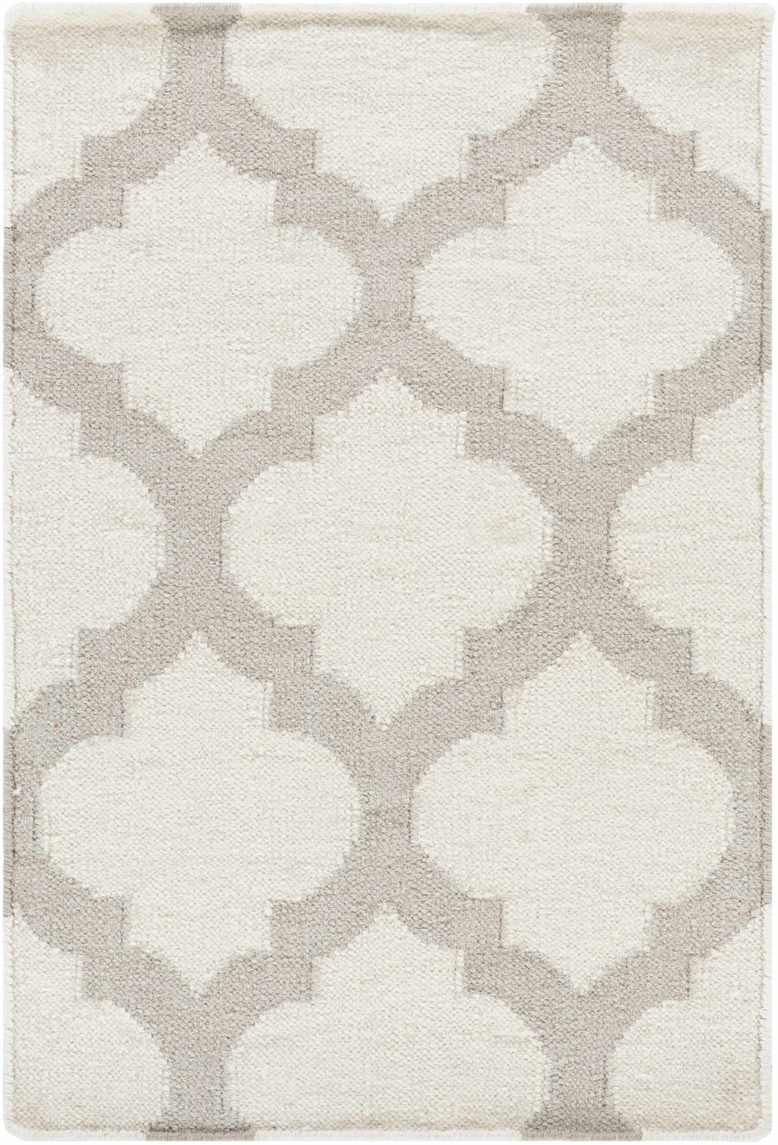 Banks Ivory/Gray Trellis Wool Rug - Clearance