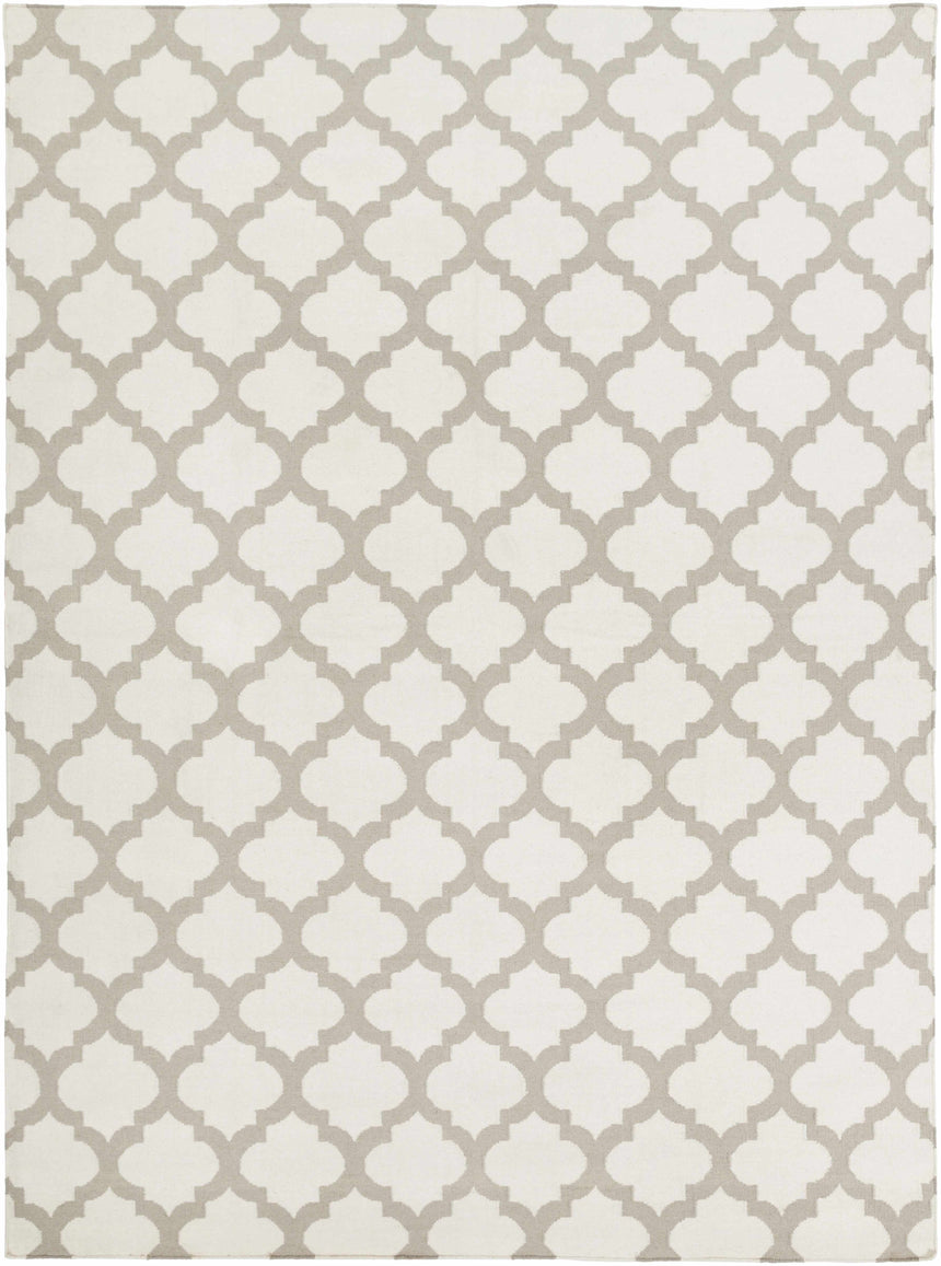 Banks Ivory/Gray Trellis Wool Rug - Clearance