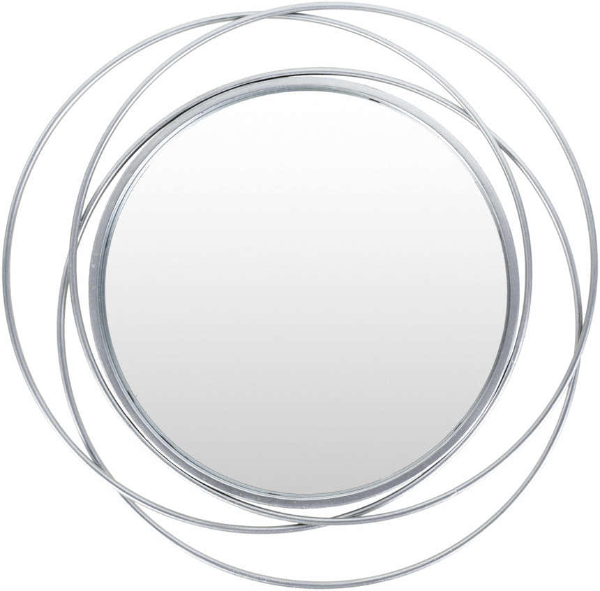 Basay Round Silver Gray Mirror